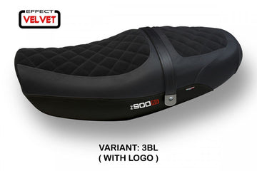 Tappezzeria Natal Total Black Velvet Seat Cover for Kawasaki Z900RS